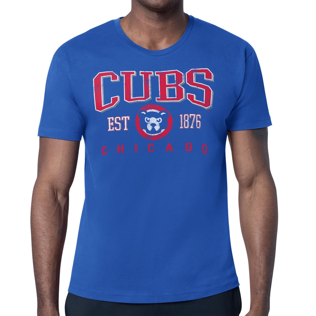  Chicago Cubs Starter Distressed Logo T-Shirt - Royal